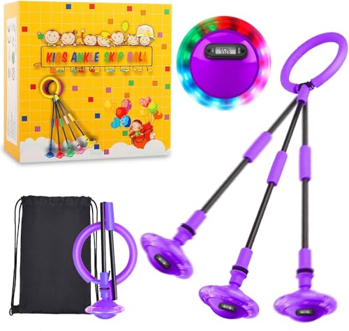 Kinder Blinkender Springring,Blinkt Schaukelball,Swing Wheel mit Zähler,Timer,Kalorienzähler,Faltbarer Flash Jumping Ball,Fettverbrennungsspiel für Kinder und Erwachsene, ​Outdoor-Hüpfspiel von ZeiLaBang Kakadi