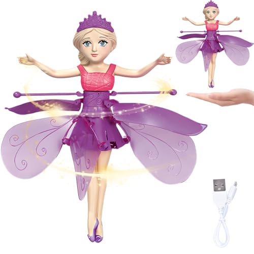ZeiLaBang Kakadi Fliegende Fee,Sky Dancers Flying Princess,Fliegende Puppe,Fliegende Puppe Fee,Schwebende Fee,Geeignet für Mädchen im Alter von 3–5 Jahren, Spielzeuggeschenk zum Kindertag von ZeiLaBang Kakadi
