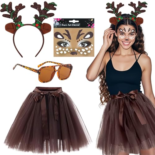 ZeiLaBang Kakadi Reh Kostüm Damen,Reh Haarreif Damen,Damen Geweih Kostüm,Rentier Karneval Damenkostüm,Karneval Kostüm Damen Mädchen,Rentier Geweih Haarreifen mit Rentier Ohren,Rentier Gesicht Tattoos ZeiLaBang Kakadi Reh Kostüm Damen,Reh Haarreif Damen,Damen Geweih Kostüm,Rentier Karneval Damenkostüm,Karneval Kostüm Damen Mädchen,Rentier Geweih Haarreifen mit Rentier Ohren,Rentier Gesicht Tattoos von ZeiLaBang Kakadi