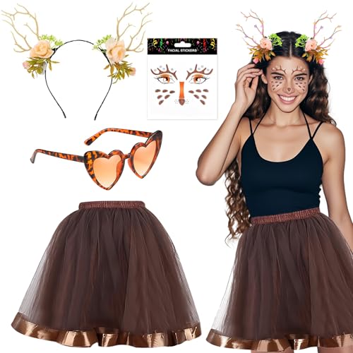 ZeiLaBang Kakadi Rentier Kostüm Damen,Damen Geweih Kostüm,Rentier Geweih Haarreif,Rentier Karneval Damenkostüm,Reh Kostüm Damen,Tüllrock Weihnachten Geweih Kostüm für Fasching Weihnachten Motto Party ZeiLaBang Kakadi Rentier Kostüm Damen,Damen Geweih Kostüm,Rentier Geweih Haarreif,Rentier Karneval Damenkostüm,Reh Kostüm Damen,Tüllrock Weihnachten Geweih Kostüm für Fasching Weihnachten Motto Party von ZeiLaBang Kakadi
