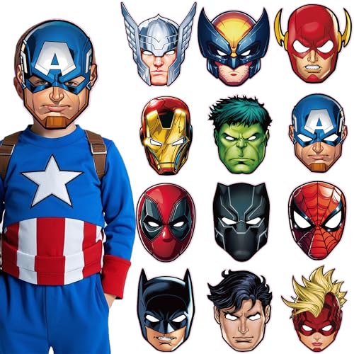 ZeiLaBang Kakadi Superhero Maske,12 Stück Cosplay Masken,Batman Maske,superhero birthday party decorations,Kinder Party Masken,Erwachsene für Maskerade von ZeiLaBang Kakadi
