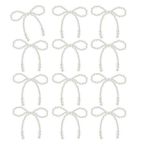 12pcs Perlen Bowknot Cake Ornament Weiße Imitation Dekoration Für Hochzeitsbabys Geburtstag Home Dekoration von Zeiwohndc