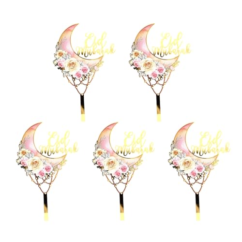5pieces Cupcake Toppers Kuchen Dekoration Eid Theme Cake Picks Hochzeitstortezubehör Für Partyfeierlichkeiten Geeignet von Zeiwohndc