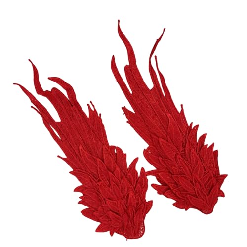 Zeiwohndc Devil Angel Flügel Thematisch Verstellbares Haarclip Mit Floralen Stickerei Und Gefiedertem Detail Cosplay Essentielles Doppelfarbe Stickerhaar Accessoire von Zeiwohndc