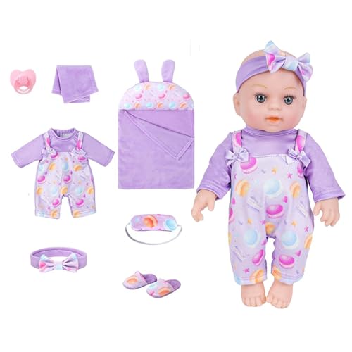 Zeiwohndc Realistisches Mädchen Baby Neugeborene Puppen 12 Zoll Vinyls Kinderfreund Schlafend Spielzeug Vinyls Puppen Neugeborene Mädchen Babypuppen von Zeiwohndc