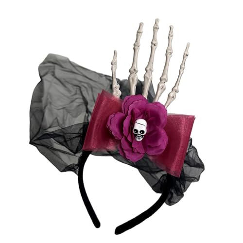 Zeiwohndc Realistisches Skelett Hand Mesh Hairband Verstellbares Harz Stirnband Cosplay Haarzubehör Für Halloween Kostümpartys Unisex Halloween Haardekoration von Zeiwohndc