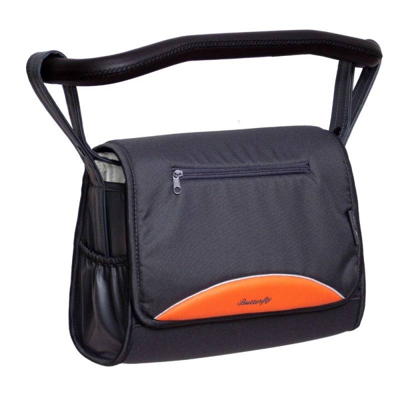 Zekiwa Wickeltasche für Kinderwagen, Butterfly grau/orange von Zekiwa