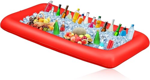 Aufblasbarer Getränkehalter,Pool Getränkehalter Schwimmend, Floating Coasters Getränkehalter Pool Aufblasbar Poolbar Aufblasbar, Schwimmende Getränkehalter Für Strand Swimmingbad Party (rot) von Zempertoopa