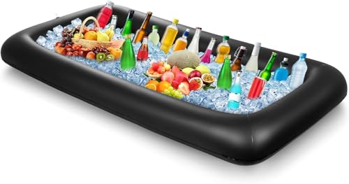 Aufblasbarer Getränkehalter,Pool Getränkehalter Schwimmend, Floating Coasters Getränkehalter Pool Aufblasbar Poolbar Aufblasbar, Schwimmende Getränkehalter Für Strand Swimmingbad Party (schwarz) von Zempertoopa