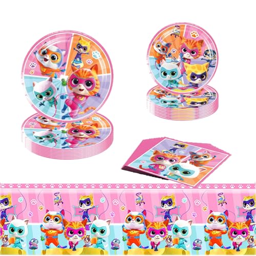 Geburtstag Party Geschirr, Super kitties Geburtstags Geschirr, Partygeschirr Set, Kindergeburtstag Deko Geschirr, Party Set für 10 Personen Geburtstag Party Geschirr, Super kitties Geburtstags Geschirr, Partygeschirr Set, Kindergeburtstag Deko Geschirr, Party Set für 10 Personen von Zempertoopa