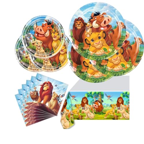 Zempertoopa Lion King Geburtstag Partyzubehörsets, Lion King Partygeschirr Kindergeburtstag, Pappteller Becher Servietten für Kindergeburtstag Party Dekoration Geburtstagsdeko 10 Gäste Zempertoopa Lion King Geburtstag Partyzubehörsets, Lion King Partygeschirr Kindergeburtstag, Pappteller Becher Servietten für Kindergeburtstag Party Dekoration Geburtstagsdeko 10 Gäste von Zempertoopa