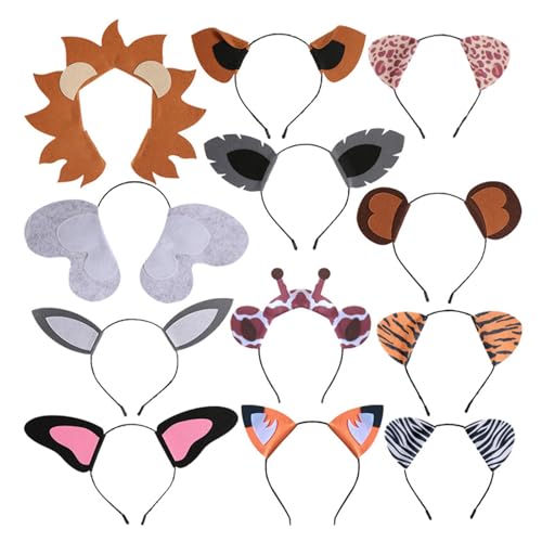 Zemusinet 12 x Tierohren-Haarreif, Dschungeltier-Haarreif, Elefanten-Stirnband, Zubehör für Cosplay, Partyzubehör Zemusinet 12 x Tierohren-Haarreif, Dschungeltier-Haarreif, Elefanten-Stirnband, Zubehör für Cosplay, Partyzubehör von Zemusinet
