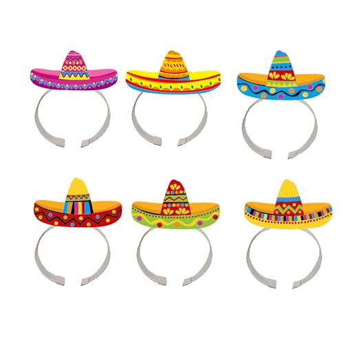 Zemusinet Buntes Sombrero-Stirnbänder-Set für Festivals und Geburtstage, 6-teiliges Kopfbedeckung, Kopfbedeckung, Motto-Party-Dekoration Zemusinet Buntes Sombrero-Stirnbänder-Set für Festivals und Geburtstage, 6-teiliges Kopfbedeckung, Kopfbedeckung, Motto-Party-Dekoration von Zemusinet