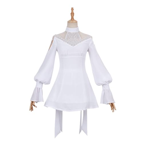 Zenaha Spiel Minfilia Cosplay Kostüm Weißes Kleid Halloween Party Outfits,3XL-White von Zenaha
