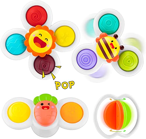 Saugnapf-Spinner-Spielzeug, Baby-Badespielzeug mit Saugnapf, Silikon-Flip-Board, Baby-sensorisches Spinner-Spielzeug, lindert Angstzustände, Reisespielzeug, für Kleinkinder, Jungen, Mädchen, 4Stück Saugnapf-Spinner-Spielzeug, Baby-Badespielzeug mit Saugnapf, Silikon-Flip-Board, Baby-sensorisches Spinner-Spielzeug, lindert Angstzustände, Reisespielzeug, für Kleinkinder, Jungen, Mädchen, 4Stück von Zendstanding