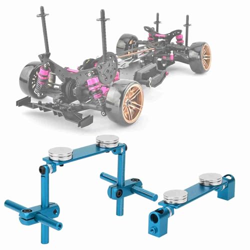 ZenithAur RC CAR Body Mount Kit, Aluminium Magnetic Invisible Body Shell Mount Kit für HSP 1/10 Drift Racing Car (Himmelblau) von ZenithAur