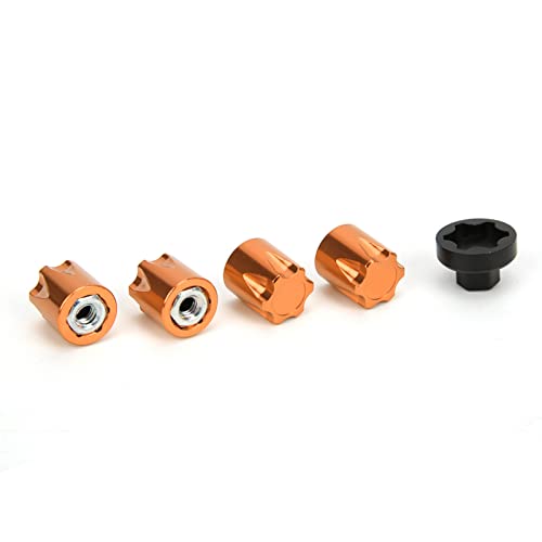 ZenithAur RC Rad felge, kompatibel mit Axial SCX10 4 PCS M4 Rad felge Mittel Kappe für 90046 D90 Fernbedienung Auto (Gelb) von ZenithAur