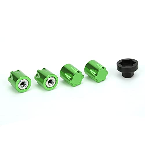 ZenithAur RC Rad felge, kompatibel mit Axial SCX10 4 PCS M4 Rad felge Mittel Kappe für 90046 D90 Fernbedienung Auto (Grün) von ZenithAur