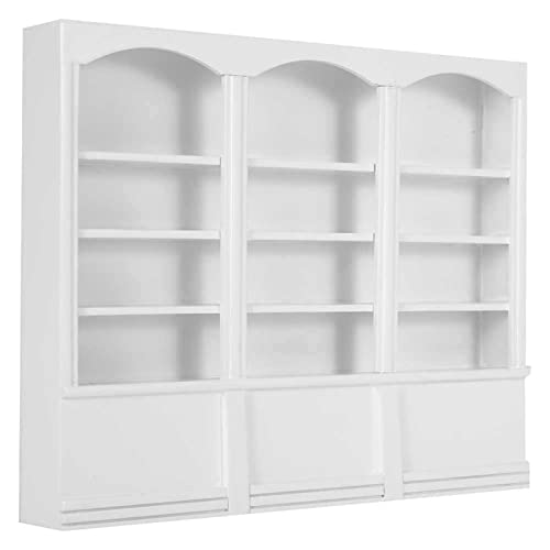 Zenithaur 1:12 Dollhouse -Bücherregal, Mini -Holzbuchhandel Exquisite Dollhouse -Möbel für 1:12 Skala -Dekoration, weiße Zubehör (Weiß) von ZenithAur