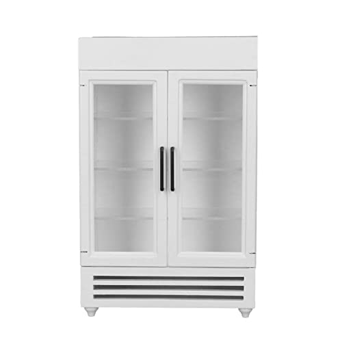 Zenithaur Dollhouse Kühlschrank, Miniaturholzkühlschrank, tragbare Simulationskühlschrankdekoration für 1:12 Puppenhaus (White) von ZenithAur