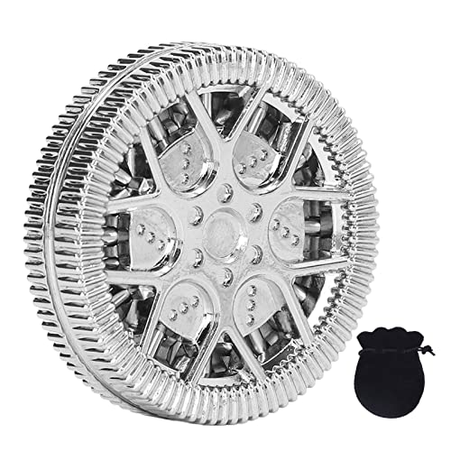 Zenithaur Metall ADHS Haptic, tragbarer Angst Stress Relief Hohlschubmuster Zappelspielzeug, ideal für Büroschreibtisch und Kinder (Silver) von ZenithAur