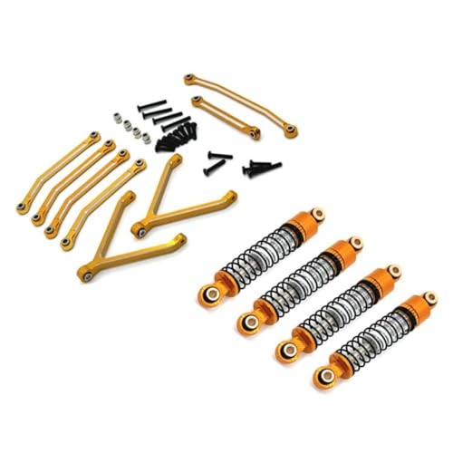 1/24 RC -Auto -Upgrade -Teile FMS Metall -Chassis -Links Ziehenstangen und Ölschockdämpfer Set kompatibel mit 1 24 -Skala -RC -Modellen Ersatzzubehör(Yellow) von ZenithRide