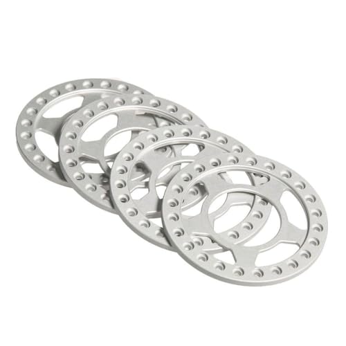 4PCS Aluminium Beadlock Ring kompatibel mit 1 10 -Skala -RC -Crawler 1 9 Zoll Rad Rims Ersatzteile für Offroad -Fahrzeugmodelle(Matt Silver) von ZenithRide