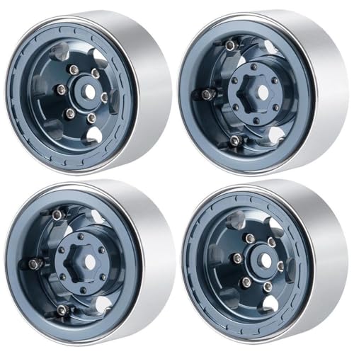 4pcs 1,0 -Zoll -Aluminium -Beadlock -Radfelgen mit 1/18 1/24 RC -Automodelle skalieren Teile für SCX24 und ähnliche Off -Straßenfahrzeuge(Type 3 Titanium) von ZenithRide