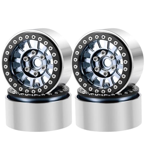 4pcs Aluminium 1,9 Zoll 30 mm Peradlock Räder Felgen Hubs kompatibel mit 1 10 Skala RC Crawler Car Off Road Fahrzeugteile(No.75 Titanium) von ZenithRide