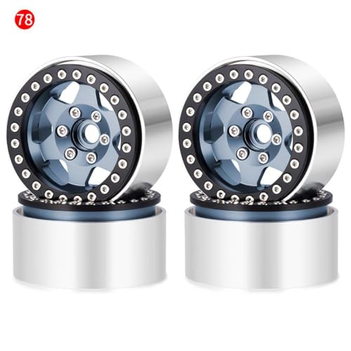 4pcs Aluminium 1,9 Zoll 30 mm Peradlock Räder Felgen Hubs kompatibel mit 1 10 Skala RC Crawler Car Off Road Fahrzeugteile(No.78 Titanium) von ZenithRide