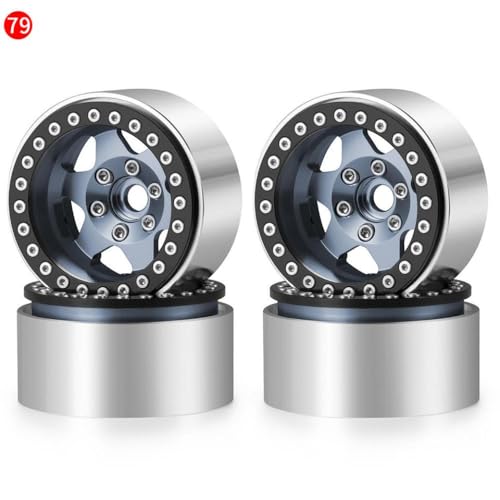 4pcs Aluminium 1,9 Zoll 30 mm Peradlock Räder Felgen Hubs kompatibel mit 1 10 Skala RC Crawler Car Off Road Fahrzeugteile(No.79 Titanium) von ZenithRide
