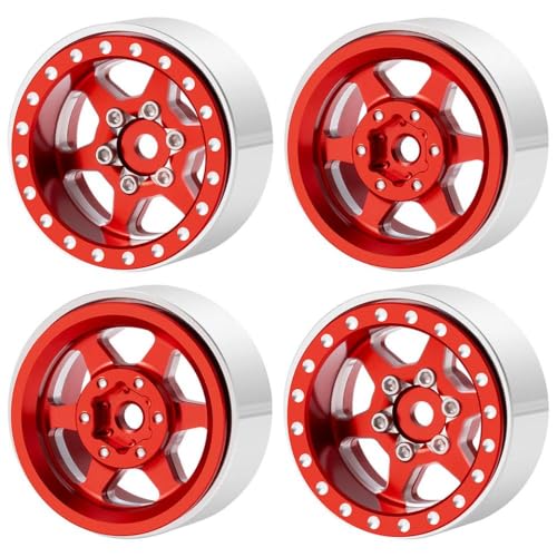 ZenithRide 1,0 -Zoll -Aluminium -Beadlock -Radfelgen, die mit 1 24 -Skala -RC -Autos wie SCX24 STADBOLT C10 -Bronco und ähnlichen Modellen kompatibel sind(Type 13 Red) von ZenithRide