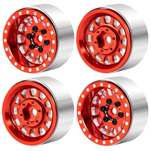 ZenithRide 1,0 -Zoll -Aluminium -Beadlock -Radfelgen, die mit 1 24 -Skala -RC -Autos wie SCX24 STADBOLT C10 -Bronco und ähnlichen Modellen kompatibel sind(Type 14 Red) von ZenithRide
