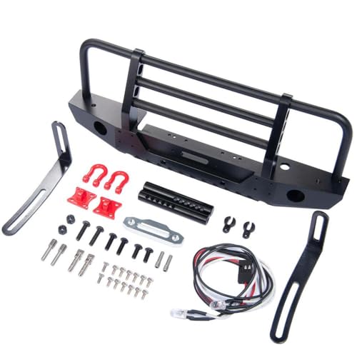 ZenithRide 1/10 RC Crawler Car Aluminium vordere Stoßfänger mit Lights Tow Hook Upgrade Teile kompatibel mit verschiedenen Crawler -Modellen(Type C) von ZenithRide