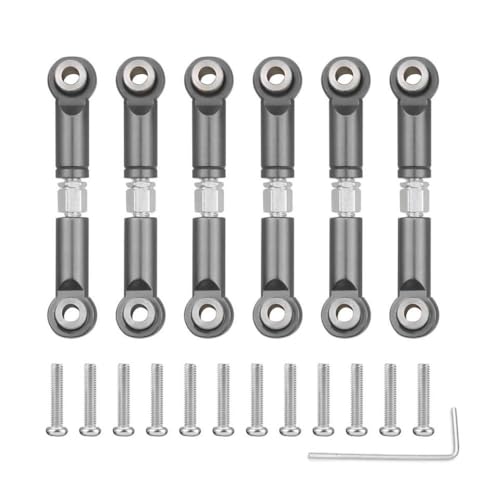 ZenithRide 1/18 RC-Auto Metall Vordere Heckverkehrsstange Linkset A959 A959-B A949 A969 A979 K929 Servo-Link-Stange-Teile, die mit verschiedenen 1 18-Skala-RC-Modellen kompatibel sind(Grey) von ZenithRide