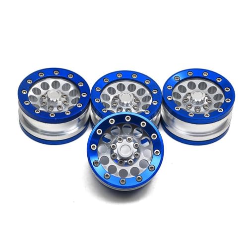ZenithRide 1,9 Zoll 28 mm Dicker Metallkanzler -Waats -Rad Felgen -Hubs kompatibel mit 1/10 Skala RC Crawler Cars CC01 Modell Upgrade Ersatzteile(Blue 4PCS) von ZenithRide