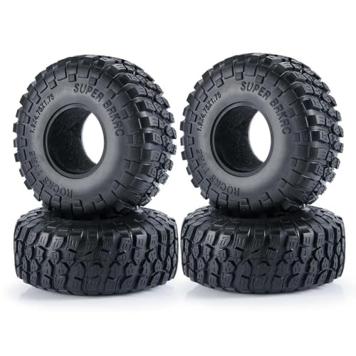 ZenithRide 1,9 -Zoll -Metall -Perldlock -Radfelgen mit 120 -mm -Gummireifen kompatibel mit 1 10 -Skala -RC -Crawler -Auto -Upgrade -Teilen(4Pcs Tires) von ZenithRide