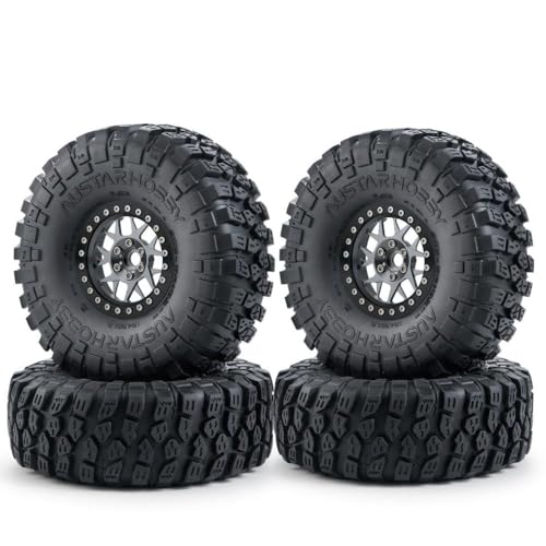 ZenithRide 1,9 -Zoll -Metall -Perldlock -Radfelgen mit 120 -mm -Gummireifen kompatibel mit 1 10 -Skala -RC -Crawler -Auto -Upgrade -Teilen(Silver Set) von ZenithRide