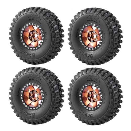 ZenithRide 1,9 -Zoll -Perldlock -Aluminium -Radränder mit 106 -mm -Gummireifen, die mit 1 10 -Skala -RC -Crawler -Autoteilen kompatibel sind(Brown Set) von ZenithRide