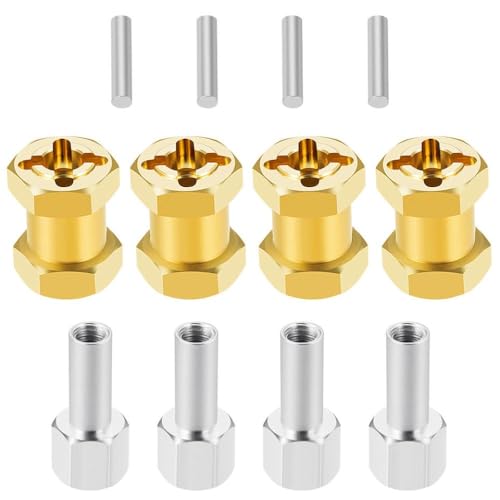 ZenithRide 12 15 17 20 25 mm Messingrad Hex erweiterte Adapter -Kombinierer -Koppler kompatibel mit 1 10 -Skala -RC -Crawler -Autos wie Modell II 90046(17mm Gold) von ZenithRide