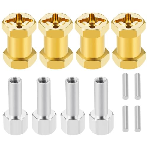 ZenithRide 12 15 17 20 25 mm Messingrad Hex erweiterte Adapter -Kombinierer -Koppler kompatibel mit 1 10 -Skala -RC -Crawler -Autos wie Modell II 90046(20mm Gold) von ZenithRide