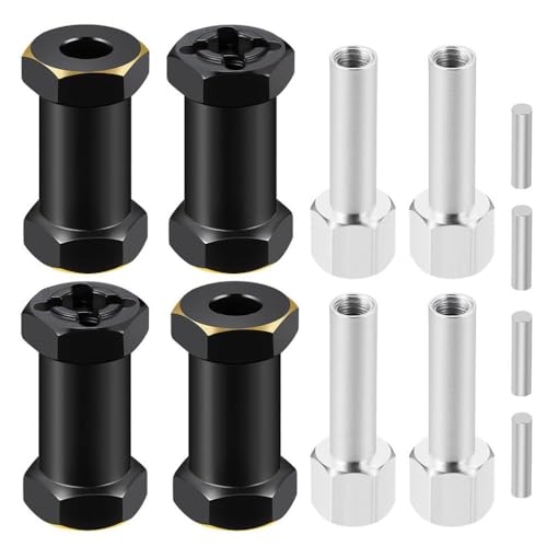 ZenithRide 12 15 17 20 25 mm Messingrad Hex erweiterte Adapter -Kombinierer -Koppler kompatibel mit 1 10 -Skala -RC -Crawler -Autos wie Modell II 90046(25mm Black) von ZenithRide