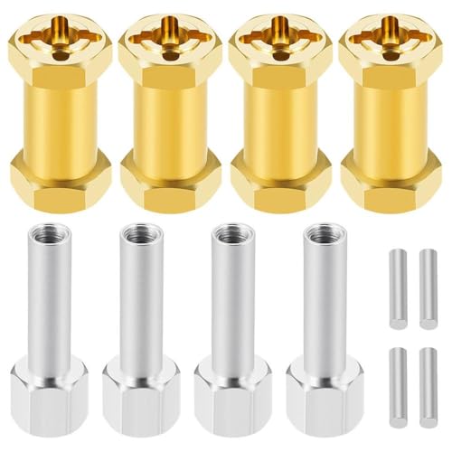 ZenithRide 12 15 17 20 25 mm Messingrad Hex erweiterte Adapter -Kombinierer -Koppler kompatibel mit 1 10 -Skala -RC -Crawler -Autos wie Modell II 90046(25mm Gold) von ZenithRide