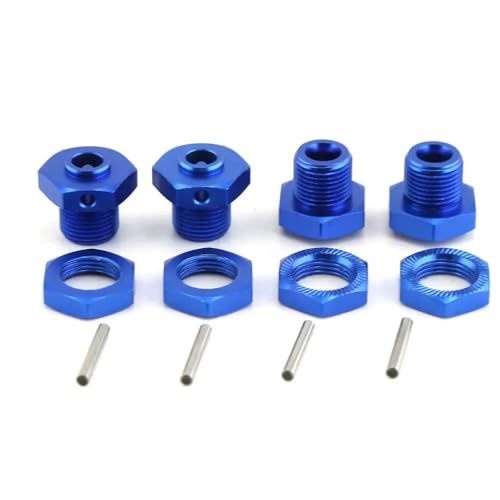 ZenithRide 17 mm Metallrad -Hub -Hub -Adapter mit Nuss, die mit 1/8 3S 4x4 RC -Autos kompatibel sind(Blue) von ZenithRide
