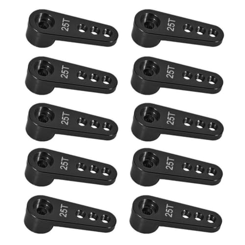 ZenithRide 1pcs oder 10pcs 28 5mm 25T Metall Servo Arm Horn kompatibel mit 1 10 -Skala -RC -Crawler -Autoboot und ähnlichen Modellen(10pcs Black) von ZenithRide