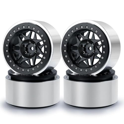 ZenithRide 2,9 -Zoll -Beadlock -Metallradfelgen mit 1/6 -Skala -RC -Autos wie SCX6 AXI05000 AXI05001 Trail Honcho Upgrade -Teile kompatibel(Black 4PCS) von ZenithRide