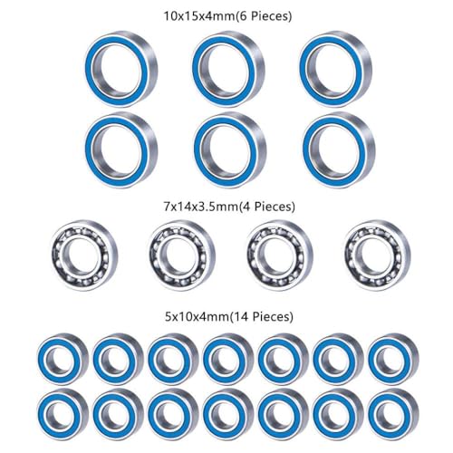 ZenithRide 24 pcs Blue Gummi -Gummi -Rad -Hub -Achsen -Lager -Kit kompatibel mit 1 10 -Skala -RC -Auto -Modellen für Element RC Sendero und ähnliche Off -Straßenfahrzeuge ZenithRide 24 pcs Blue Gummi -Gummi -Rad -Hub -Achsen -Lager -Kit kompatibel mit 1 10 -Skala -RC -Auto -Modellen für Element RC Sendero und ähnliche Off -Straßenfahrzeuge von ZenithRide