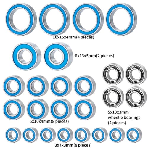 ZenithRide 26pcs blau versiegelte Radnaben -Achs -Lager -Lagerkit kompatibel mit 1 10 -Skala -RC -Autoteilen für DR10 -Chassis -Zubehör ZenithRide 26pcs blau versiegelte Radnaben -Achs -Lager -Lagerkit kompatibel mit 1 10 -Skala -RC -Autoteilen für DR10 -Chassis -Zubehör von ZenithRide