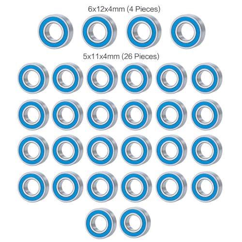 ZenithRide 30 pcs Wheel -Hub -Lagern -Kit kompatibel mit 1 14 -Skala -RC -Crawler -Auto -Upgrade -Ersatzteilen von ZenithRide
