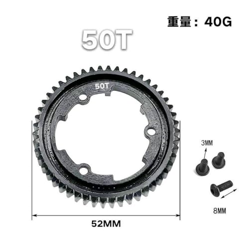 ZenithRide 46T 50T 52T 54T Stahlsporngetriebe 1,0 m 6447 6449 kompatibel mit 1/5 1/7 xo-1 1/10 2.0 VXL Maxx RC-Autodeile für große Fernbedienungsfahrzeuge für große Fernbedienungsfahrzeuge(50T) von ZenithRide